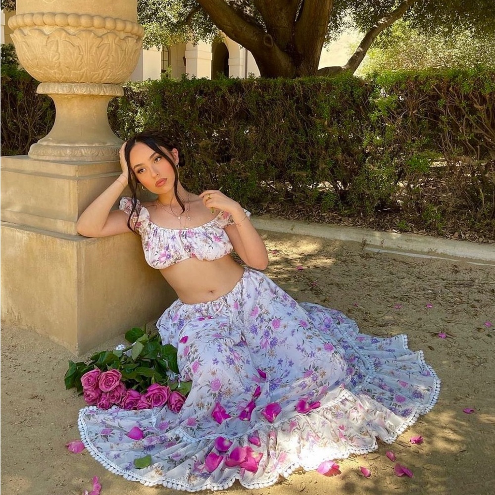 Adeirlina Verbana Floral Matching Skirt Set